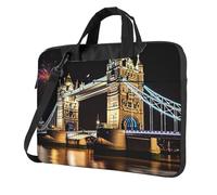 Night London Tower Bridge Laptop Bag for Women Men 13 inch, 360 Protective Computer Shoulder Bag Briefcase Messenger Bags