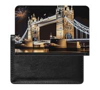 Night London Tower Bridge Passport Holder,Compact Lightweight Waterproof Passport Cover, Portable Stylish Travel Wallet Accessories for Women Men