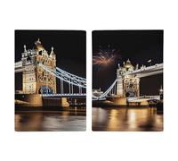Night London Tower Bridge Passport Holder for Travel Essentials Cute Passport Cover Wallet with Credit Card Slot Waterproof PU Leather Passport Book Case Travel Wallet for Women Men