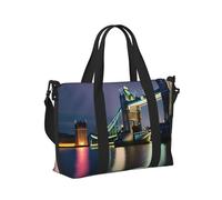 Night London Tower Bridge Print Travel Hand Bag Women Lightweight Tote Foldable Daily Weekend Trips Gym Vacation