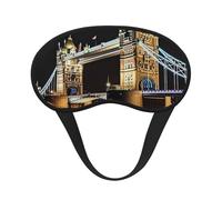 Night London Tower Bridge Sleep Mask for Side Sleeper, Blackout Sleeping Eye Mask, Soft Breathable Eye Cover for Women Men Travel Eyeshade, Relaxing Zero Pressure Night Blindfold