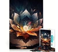 Night Lotus Hard Jigsaw Puzzle for Adults 1000 Pieces Logic Train Toy Peaceful Time Smooth Cut Premium Gift (38x26cm)