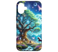 Night Magic - Magical Fantasy Enchanted Forest with Unicorn Case for iPhone 16 Plus