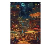Night Market 1000 Pieces Mini Jigsaw Puzzle for Adults | 70x50cm Cardboard, Living Room Decor, Durable Structure, Birthday Gift, Mind Relaxation
