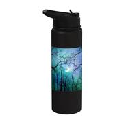 Night Moon Lunar, Stars Sky Universe Space Galaxy Stainless Steel Insulated Water Bottle