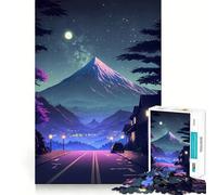 Night Mountain Road Hard Jigsaw Puzzle for Adults 1000 Pieces Brain Skill Together Fun Exact Edge Creative Gift (38x52cm)