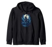 Night of Haunts: House of Horror Under the Moon Zip Hoodie