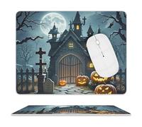 Night of The Moon Mouse Pad Ultra Thin, Leather Mousepad with Waterproof Smooth Surface, Anti Slip Mouse Pad for Gaming, Office & Home 9.4"x7.9"