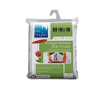 Night of the Vosges Arnaud Waterproof Fitted Sheet Mattress Protector Cotton White 140 x 190 cm with Extra-Wide Cups 40 cm 190 x 140 cm