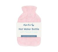 Night Owl 64139 Hot Water Bottle with Blush Pink Faux Fur Cover / 32.5cm / 2 Litre Capacity/Provides Warmth and Pain Relief,Standard