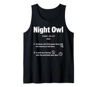 Night Owl Definition Late Hours Creativity Focus Quiet Soul Tank Top