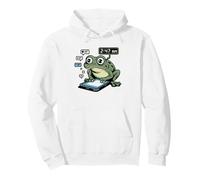 Night Owl Doom Scroller Frog Reads Bad News 2am Every Single Pullover Hoodie