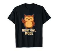 Night Owl Mode Cute Owl Illustration Kawaii Bird T-Shirt