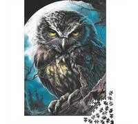 Night Owl Moonlit Perch Jigsaw Puzzles Puzzle for Adults Kids. 1000 Piece Whimsical Challenge Toy Educational Game Home Decoration for Educational Games Gifts 38x26cm/1000pcs