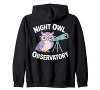 Night Owl Observatory Astronomy Theme Zip Hoodie