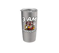 Night Owl Overthinker 3 AM Thoughts Coffee Stainless Steel Insulated Tumbler