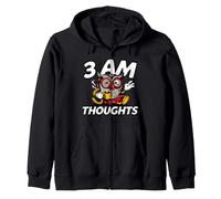Night Owl Overthinker 3 AM Thoughts Coffee Zip Hoodie