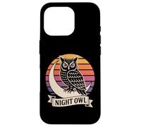 Night Owl Retro Sunset Wildlife Crescent Case for iPhone 16 Pro