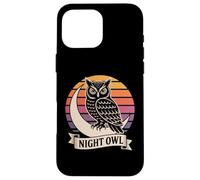 Night Owl Retro Sunset Wildlife Crescent Case for iPhone 16 Pro Max