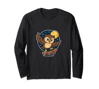 Night Owl Skateboard Retro Moon Long Sleeve T-Shirt