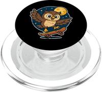 Night Owl Skateboard Retro Moon PopSockets PopGrip for MagSafe