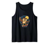 Night Owl Skateboard Retro Moon Tank Top