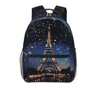 Night Paris Eiffel Tower Cute Backpack Waterproof Lightweight Casual Backpack One Size Daypack Travel Laptop Bag For Men Women