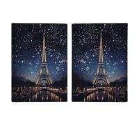 Night Paris Eiffel Tower Passport Holder Passport Wallet PU Leather Passports Protective Cover Slim Travel Accessories