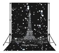 Night Paris Eiffel Tower Print Backdrop Background for Photography Portrait Photoshoot,Photo Studio Prop and Party