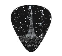 Night Paris Eiffel Tower print Guitar Picks 12 Pack Assorted Thickness for Guitar,ukulele,0.46/0.71/0.96mm