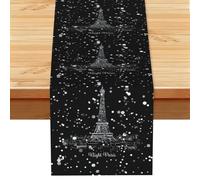 Night Paris Eiffel Tower Printed Aesthetic Table Cloth, Spring Easter Decoration, Autumn Thanksgiving Dining Mat