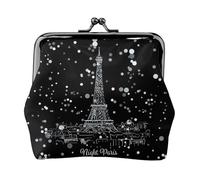 Night Paris Eiffel Tower Printing Lightweight Minimalist Wallet, Compact Coin Pouch for Gym Visits and Errands