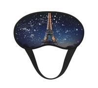 Night Paris Eiffel Tower Sleep Mask for Side Sleeper Soft Breathable Sleeping Eye Mask Blackout Silk Eye Sleep Shade Cover with Elastic Strap Night Blindfold for Women Men Travel Nap