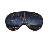 Night Paris Eiffel Tower Sleeping Mask Sleep Mask for Side Sleeper Relaxing Zero Pressure Night Blindfold Light Block-Out Eye Mask for Sleep with Easy Adjustable Strap
