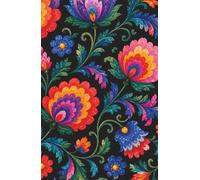 Night Poppy - Polish Folk Art Floral Journal on Black, Notebook for Writing, Journaling & Gratitude: Deluxe Hardcover 250 Pages, 5.5x8.5 - Clear Meadow Collection
