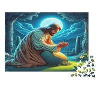 Night Prayer Religious Figure 1000 Piece Jigsaw Puzzle Jigsaw Puzzle for Adults Relaxing Focus Home Decor Gift 52x38cm/1000pcs