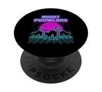 Night Prowlers Cats Retrowave Synthwave 80s Neon PopSockets Adhesive PopGrip