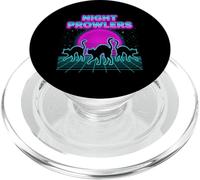 Night Prowlers Cats Retrowave Synthwave 80s Neon PopSockets PopGrip for MagSafe