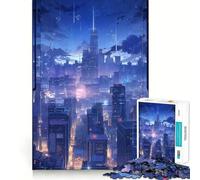 Night Rainy Landscape Puzzles for Teenagers 1000 Pieces Brain Workout Toy Cozy Relax Image Assembly Warm Surprise (50x75cm)