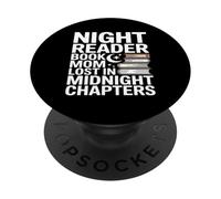 Night Reader Book Mom Lost In Midnight Chapters PopSockets Adhesive PopGrip