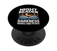 Night Reader Darkness Books And Peace Moon Stars PopSockets Adhesive PopGrip