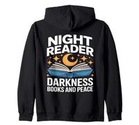 Night Reader Darkness Books And Peace Moon Stars Zip Hoodie