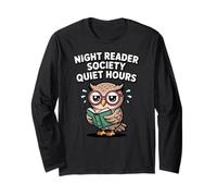 Night Reader Society Owl Book Lover Long Sleeve T-Shirt