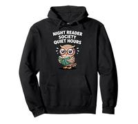 Night Reader Society Owl Book Lover Pullover Hoodie