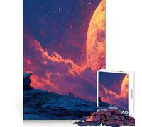 Night Reader Under A Giant Moon 1000 Piece Jigsaw Puzzles for Adults Brain Workout Toy Peaceful Fun Art Assembly Fine Art Piece (50x75cm)