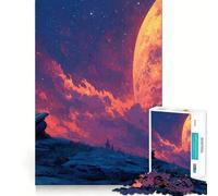 Night Reader Under A Giant Moon Teenager Jigsaw Puzzles 1000 Pieces Mental Logic Toy Anxiety Relief Firm Cut Birthday Gift (38x26cm)