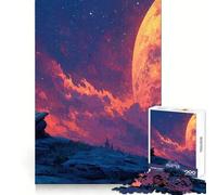 Night Reader Under A Giant Moon Teenager Jigsaw Puzzles 1000 Pieces Mental Logic Toy Anxiety Relief Firm Cut Birthday Gift (38x26cm)