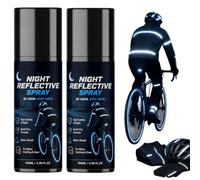 Night Reflective Spray, 100ml Safety Fluorescent Paint Long-Lasting Glow Dark Spray Paint for Cycling Camping Outdoor Walking Running Driveway, Nighttimes Reflective Spray (2pc)