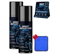 Night Reflective Spray, Nighttime Cycling Reflective Spray 100ml (2Pcs) | High Visibility Fluorescent Paint Agent, Weather Resistant Long Lasting Safety Glow Coating For Clothing Bicycle Outdoor Gear