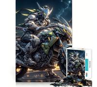 Night Rider 1000 Piece Jigsaw Puzzles for Adults Jigsaw Raise Memory Peaceful Fun Clean Edge Santa Wish Item (38x26cm)